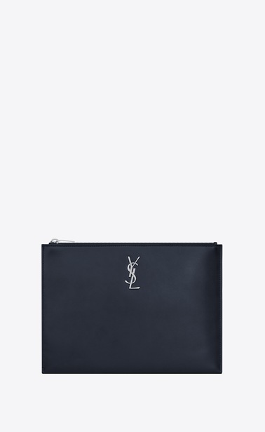 Monogram zippered tablet case in shiny leather